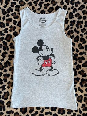 Disney Gray Tank Top with Red-Shorts Mickey Mouse Graphic women’s small